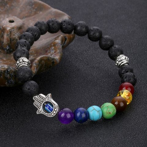 Ethnic Style Hand Of Fatima Stone Beaded Unisex Bracelets