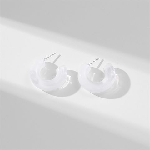 1 Pair Simple Style C Shape Resin Ear Studs
