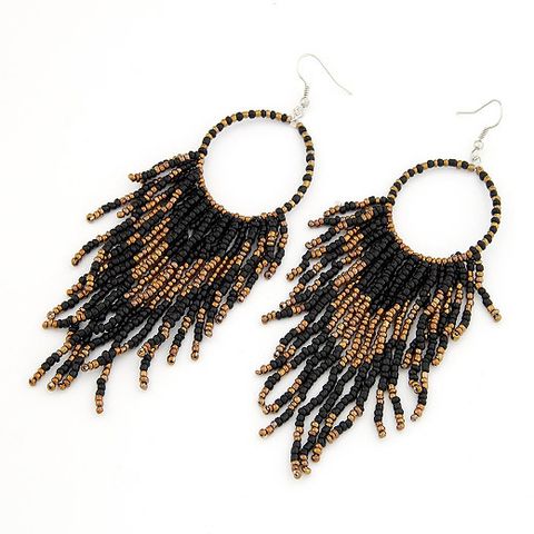 Ethnic Style Tassel Bead Women's Drop Earrings