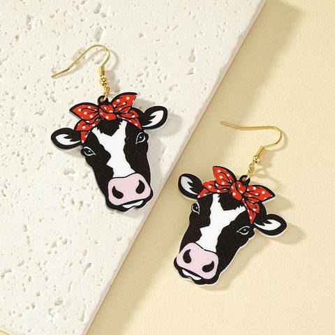 Casual Hip-hop Cows Bow Knot Arylic Plating Women's Drop Earrings