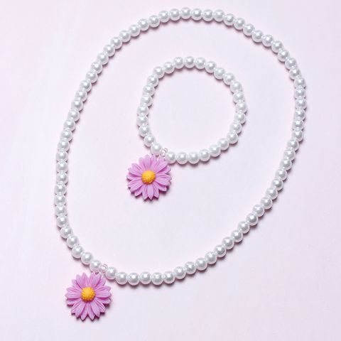 Cute Pastoral Flower Plastic Resin Handmade Girl's Bracelets Necklace