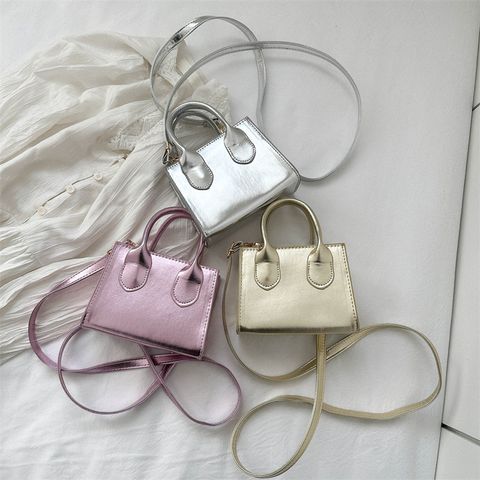 Women's Small Pu Leather Solid Color Streetwear Square Zipper Shoulder Bag Handbag Crossbody Bag