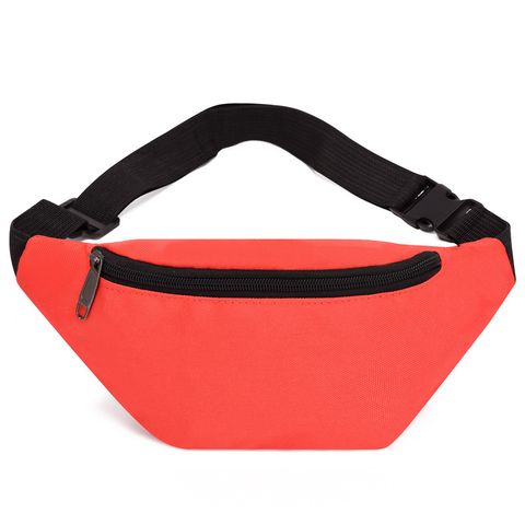 Unisex Basic Streetwear Solid Color Oxford Cloth Waterproof Waist Bags