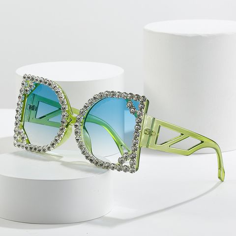 Übertrieben Einfarbig Ac Quadrat Diamant Vollbild Sonnenbrille Der Frauen