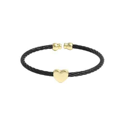 Casual Simple Style Heart Shape Stainless Steel Copper Bangle