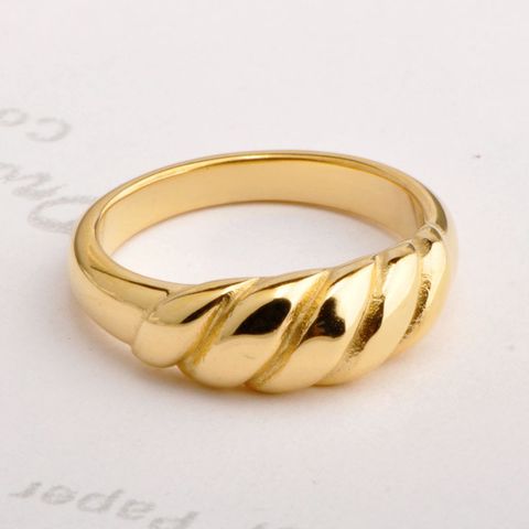 Simple Style Waves Titanium Steel Rings