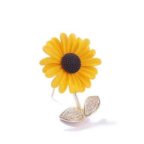 Elegant Simple Style Flower Alloy Diamond Unisex Corsage