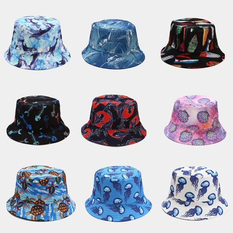 Unisex Casual Animal Printing Wide Eaves Bucket Hat