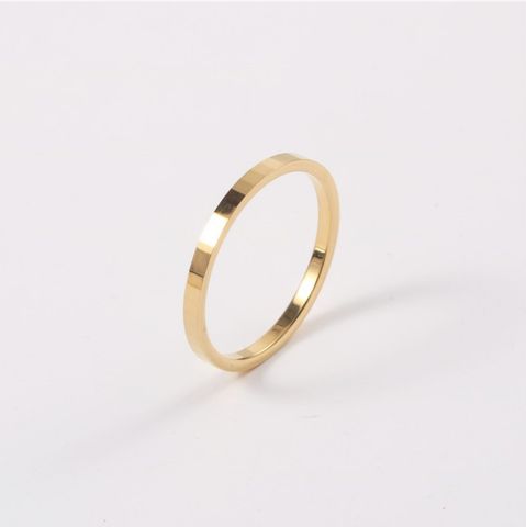 Casual Simple Style Solid Color Stainless Steel Rings