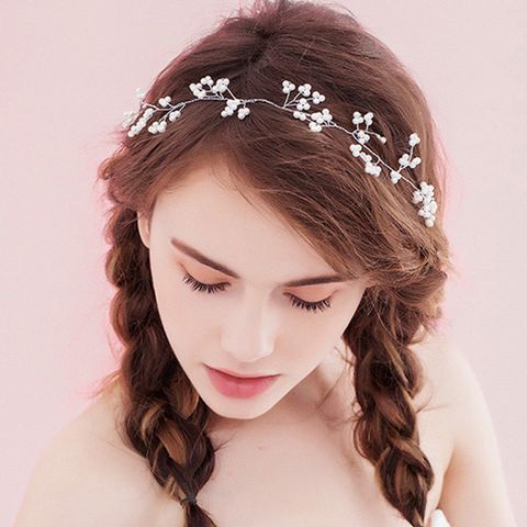 Elegant Bridal Flower Imitation Pearl Alloy Headband