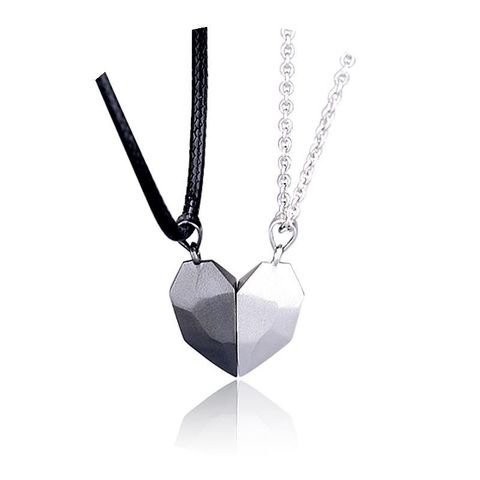 Wholesale Jewelry Casual Punk Streetwear Heart Shape Alloy Leather Rope Pendant Necklace