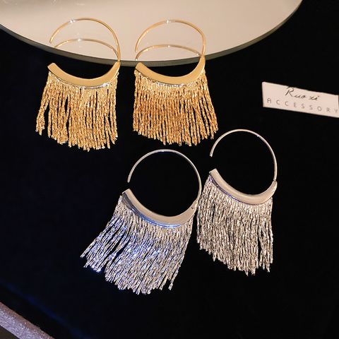 Luxurious Simple Style Shiny Tassel Alloy Women's Dangling Earrings