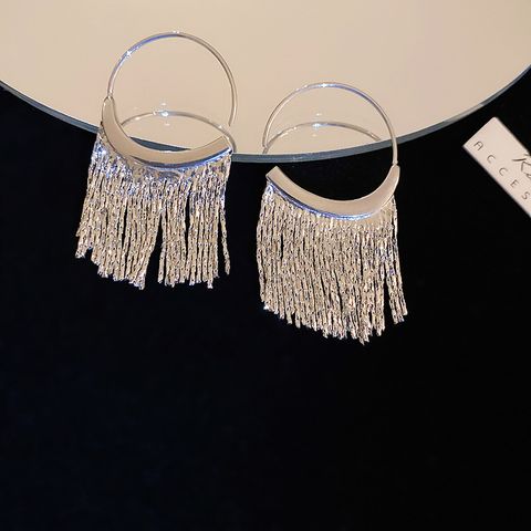 Luxurious Simple Style Shiny Tassel Alloy Women's Dangling Earrings