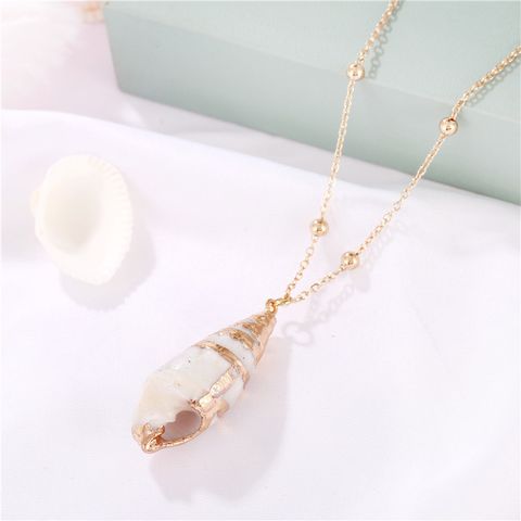 Lady Shell Conch Alloy Shell Conch Plating Women's Pendant Necklace