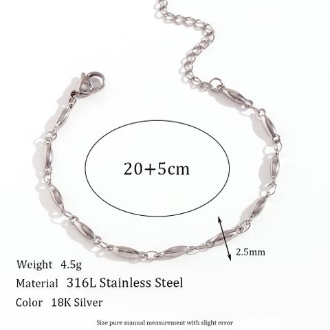 Simple Style Classic Style Oval Stainless Steel Women's Anklet