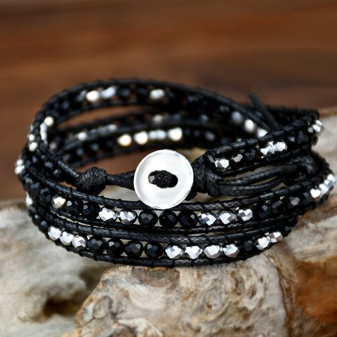 Ethnic Style Solid Color Artificial Crystal Beaded Women's Bracelets