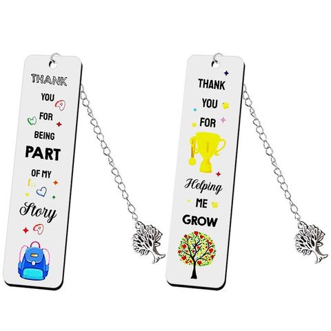 Fashion Letter Pattern Stainless Steel Color Printing Bookmark Graduation Season Teacher's Day Gift