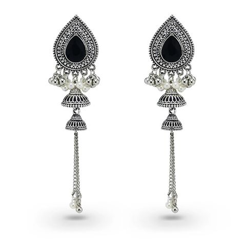 Ethnic Style Classic Style Water Droplets Tassel Imitation Pearl Alloy Inlay Artificial Gemstones Women's Drop Earrings