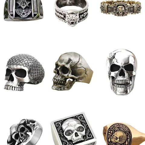 Anillos De Hombre De Aleación De Calavera Punk