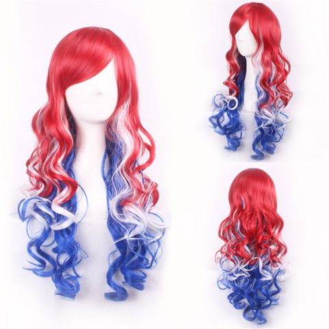 Women's Hip-hop Exaggerated Lolita Masquerade Party High Temperature Wire Side Fringe Long Curly Hair Wigs