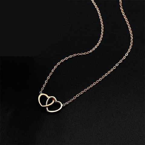 304 Stainless Steel 18K Gold Plated Simple Style Plating Heart Shape Necklace