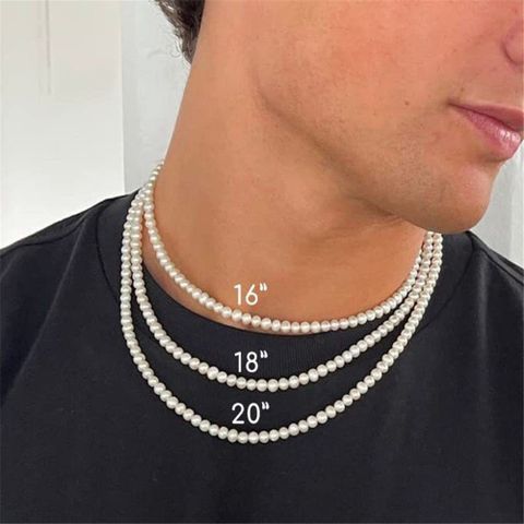 Fashion Geometric Imitation Pearl Beaded Unisex Necklace