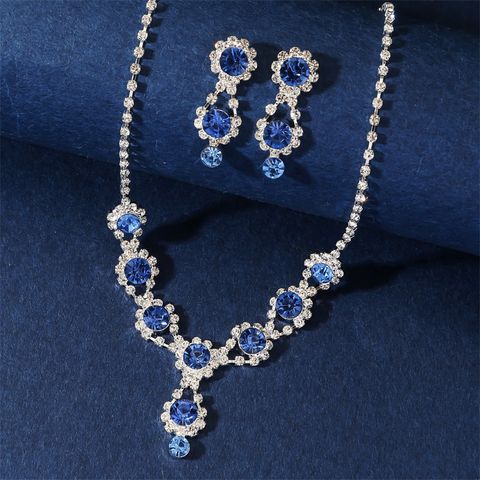 Elegant Simple Style Solid Color Rhinestones Claw Chain Wholesale Jewelry Set