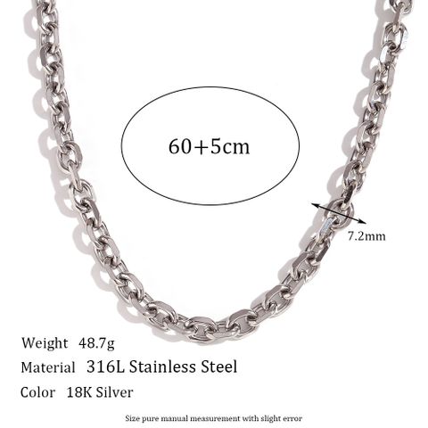 Simple Style Classic Style Solid Color Stainless Steel Plating 18k Gold Plated Necklace