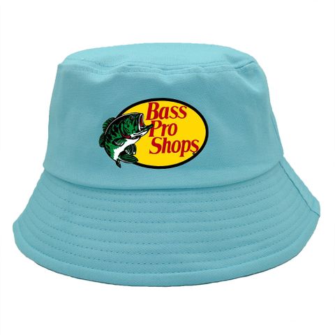 Unisex Streetwear Letter Fish Printing Wide Eaves Bucket Hat