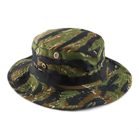 Unisex Sports Camouflage Crimping Bucket Hat