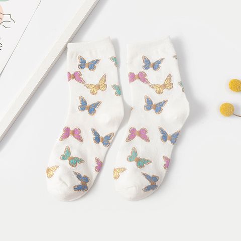 Women's Cute Butterfly Cotton Ankle Socks A Pair