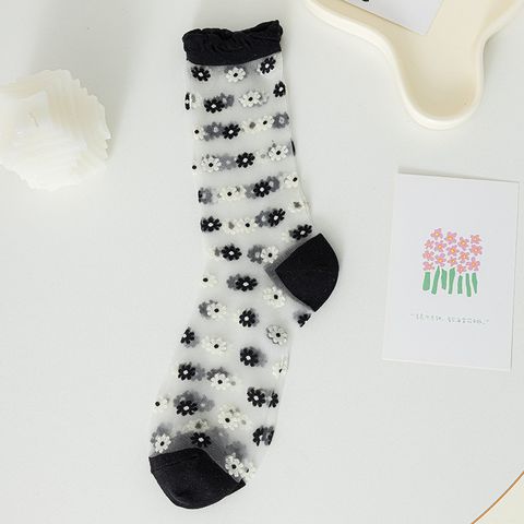 Women's Sweet Flower Nylon Ankle Socks A Pair