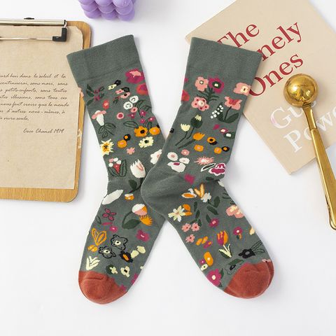 Women's Casual Squirrel Flower Cotton Ankle Socks A Pair