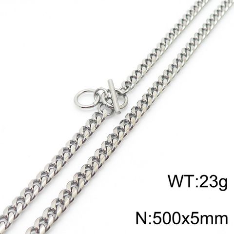 Hip-hop Punk Solid Color Stainless Steel Toggle Bracelets Necklace