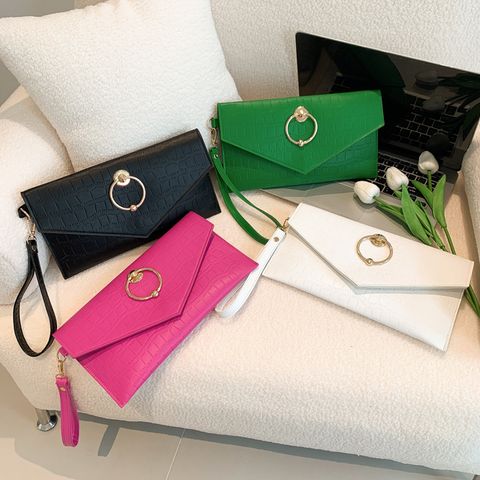 Women's Small All Seasons Pu Leather Elegant Classic Style Envelope Bag Clutch Bag