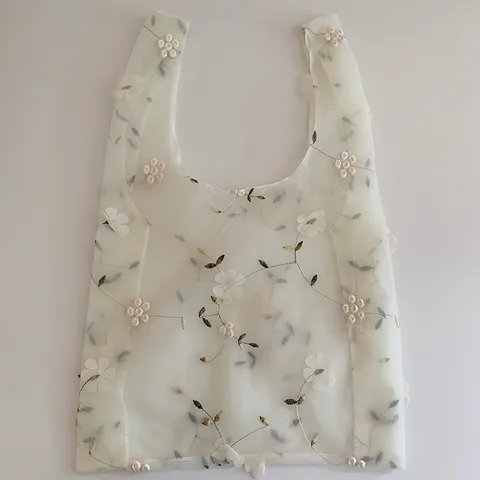 Femmes De Base Fleur Polyester Sac De Courses