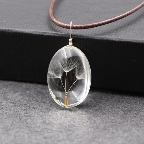 Elegant Lady Simple Style Dandelion Glass Glass Women's Pendant Necklace