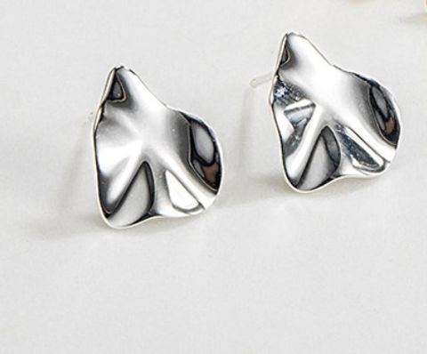 1 Pair Simple Style Geometric Irregular Plating Sterling Silver Ear Studs