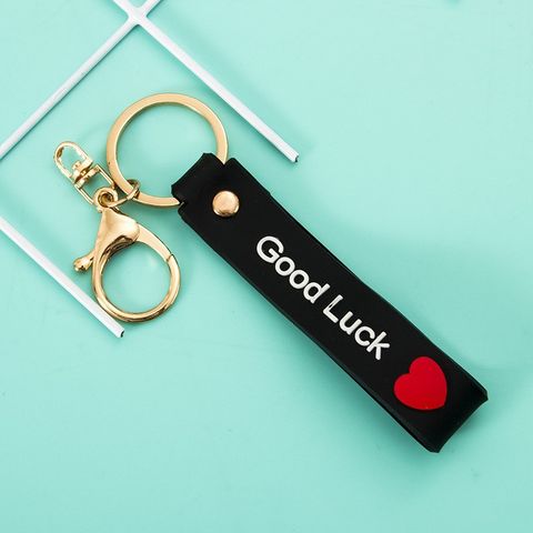 Cute Letter Heart Shape Pvc Epoxy Women's Bag Pendant Keychain