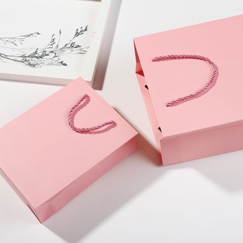 Simple Style Solid Color Paper Jewelry Packaging Bags