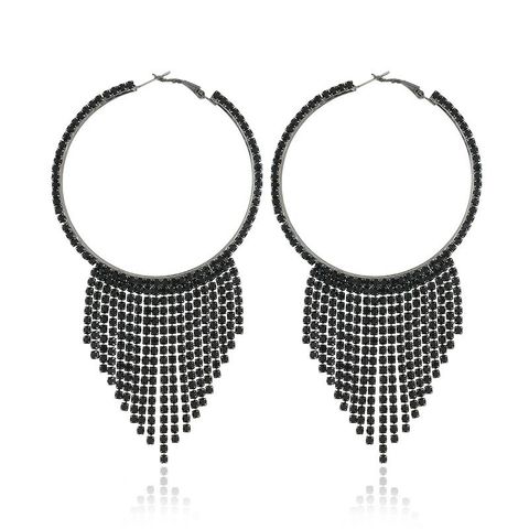 Elegant Glam Luxurious Geometric Alloy Tassel Inlay Rhinestones Women's Drop Earrings