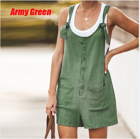 Women's Street Casual Solid Color Shorts Rompers