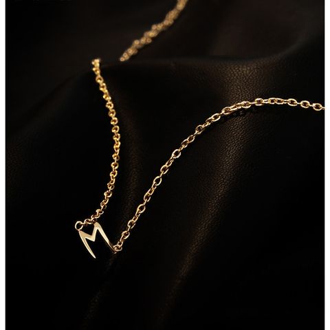 304 Stainless Steel 18K Gold Plated Casual Simple Style Plating Letter Necklace