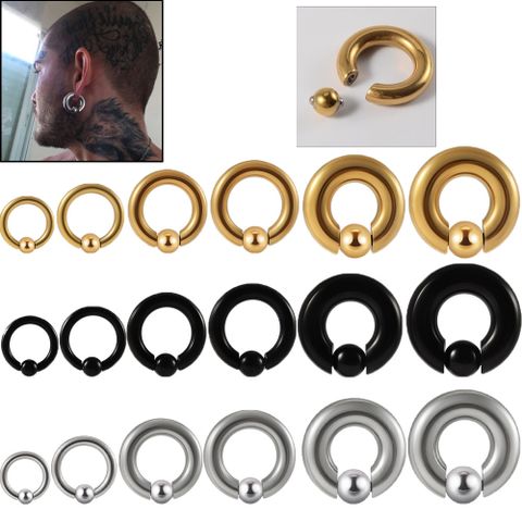 Style Simple Rond Acier Inoxydable Placage Piercing Au Nez