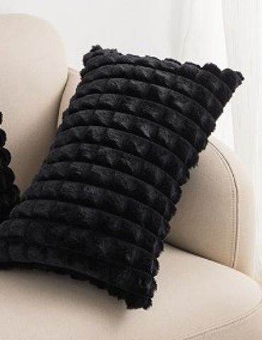 Elegant Solid Color Faux Rabbit Fur Pillow Cases