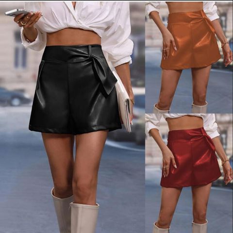 Women's Daily Casual Vintage Style Sexy Solid Color Shorts Bowknot Shorts
