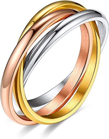Fashion Solid Color Titanium Steel Rings 1 Piece