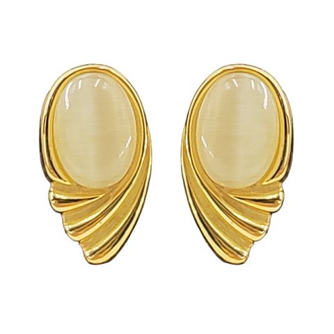 1 Pair Elegant Lady Wings Inlay Stainless Steel Opal Ear Studs