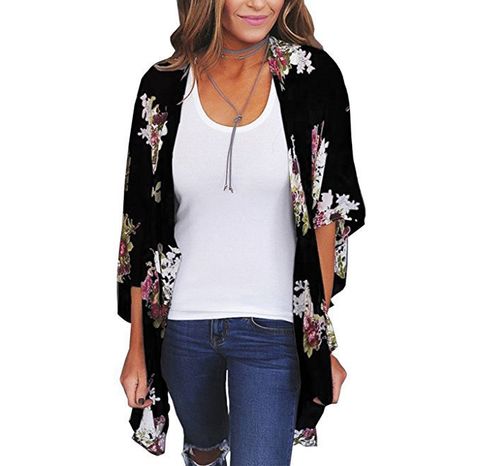 Women's Chiffon Shirt 3/4 Length Sleeve Sweaters & Cardigans Printing Elegant Streetwear Printing Flower