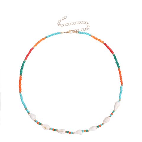 Vacation Bohemian Colorful Shell Beaded Women's Long Necklace Necklace